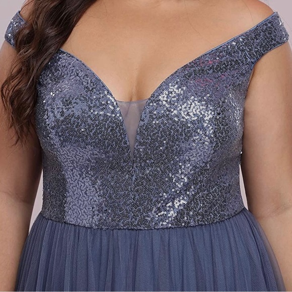 Ever-Pretty Evening Formal Dress - Size 18 - Haze Blue - NWT - Picture 4 of 6